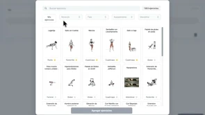 Biblioteca de ejercicios animados de Fitmentor
