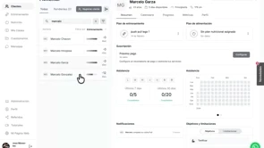 Gráficas y fotografías de progreso en Fitmentor